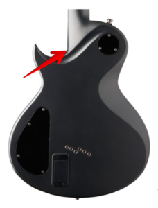 Washburn Parallaxe Guitars - Image of heel of back of guitar