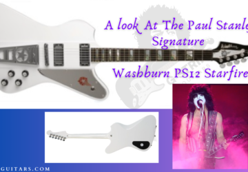 paul stanley signature guitar review.- Image of Artist and his guitar in white
