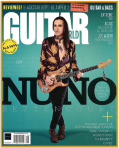 Nuno Bettencourt Washburn N4- image of guitar world magazine with Nuno on the front cover