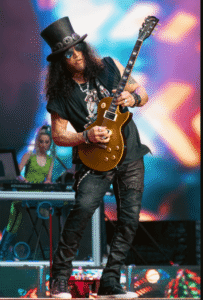 Slash Gibson Firebird-Image of Slash with Les Paul playing live in 2022