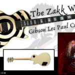 zakk wylde gibson les paul custom- Feature Image of Zakk playing his guitar live and an image of his guitar from the front and back