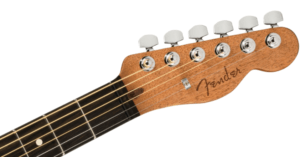 Fender Acoustasonic Telecaster Review-Image of headstock and tuning pegs