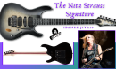 Nita Strauss Signature Ibanez Guitar-Feature Image of Nita and guitars front and back images