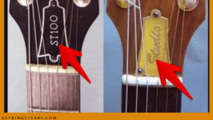 Guitar Truss Rods-The image of a truss rod covers on headstock