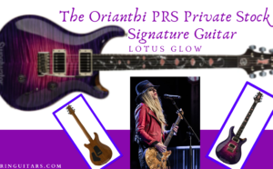 Orianthi Signature Guitar-Feature image of artist onstage and front and back image of guitar