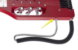 The Traveler Guitar Ultra Light Electric-Feature Image of the removable leg rest 