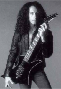 Jackson Marty Friedman - Image of Marty Friedman with his signature Kelly in Black and White.