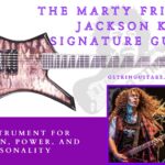 Jackson Marty Friedman-Feature Image of guitar and Artist playing live on stage
