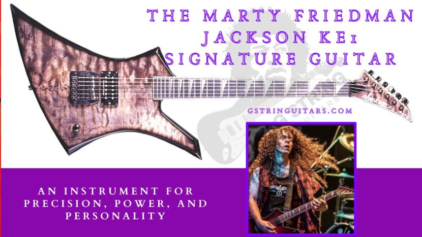 Jackson Marty Friedman-Feature Image of guitar and Artist playing live on stage