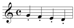 guitar playing techniques_Image of Staccato on written music
