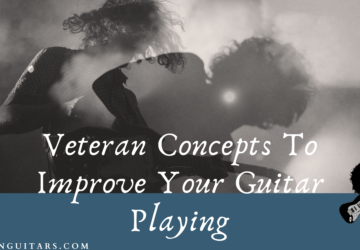 Improve Guitar Playing-feature image of a guitar player onstage live performance