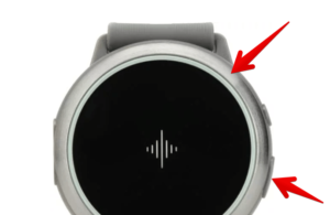 metronome smart watch-Image of Soundbrenner Core Smart Watch with sliver ring navigation 