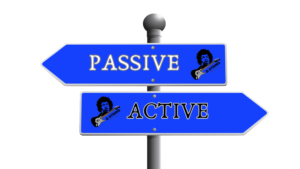 Active vs Passive Guitar Pickups -Image of a blue road sign in two directions 