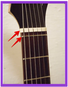 Enya Nova Go Guitar-Image of Zero Fret design and nut 