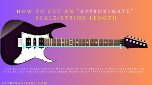 guitar scale length explained- Image of how to get an approximate measurement on a guitar