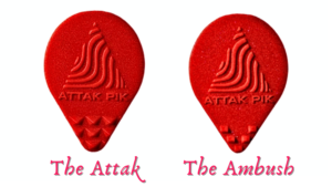 Acoustik Attak - Image of the Attak and Ambush Design in Red