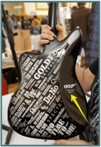 Edmonton Guitar Show- Image of a Duesenberg 007 model guitar back view 