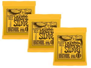 7 Ways To- Upgrade An Electric Guitar-Image of a Ernie Ball Hybrid Guitar Strings