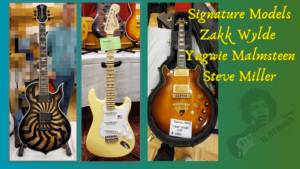 Edmonton Guitar Show- Image of Signature model guitars