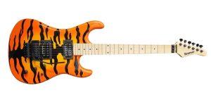 7 Ways To- Upgrade An Electric Guitar-Image of a Tiger Striped Super Strat