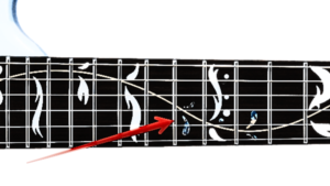 Scalloped Guitar Fretboard -Image of a PIA with Vine of Life Inlay on fingerboard 