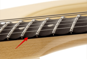 Scalloped Guitar Fretboard -Image of a a Yngwie Malmsteen Signature Strat with U shaped scalloped Fretboard