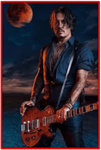 johnny depp guitar-Image of Depp standing with a guitar
