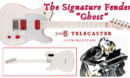 Fender John 5 Telecaster- Feature image for Blog post of guitars front and back with image of artist performing in black and white