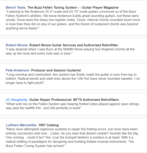 buzz feiten tuning system review-image of a what the industry is saying about the BFTS