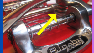 Virtual Jeff Pro-image of Bigsby B50 Tremolo highlighting the Spring under the arm