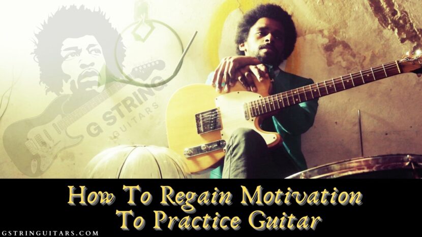 motivation to practice guitar-Feature image of a guitarist leaning against a wall