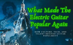 Guitar Popular- The feature image of a guitarist onstage lifting up his guitar in victory