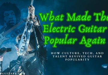 Guitar Popular- The feature image of a guitarist onstage lifting up his guitar in victory