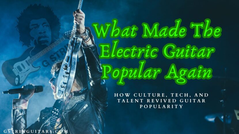 Guitar Popular- The feature image of a guitarist onstage lifting up his guitar in victory