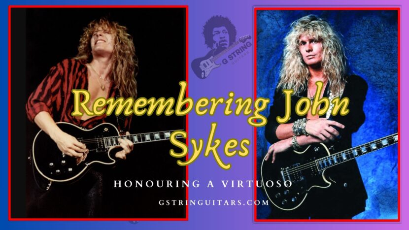 john sykes- The Feature image of the artist live on stage with his black guitar and standing with his black guitar