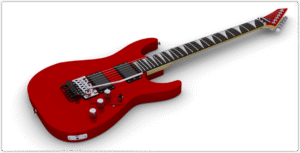 Ibanez Steve Vai 7 string-Image of a red ESP Superstrat Ibanez Steve Vai 7 string-Image of a red ESP Superstrat