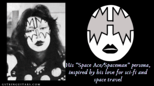 Remembering Ace Frehley - feature image of Ace as the spaceman and the makeup design